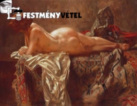 Karlovszky Bertalan - Keleti szőnyegen heverő akt 