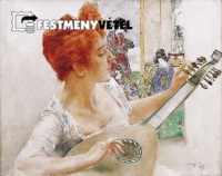 Karlovszky Bertalan - Nő mandolinnal 